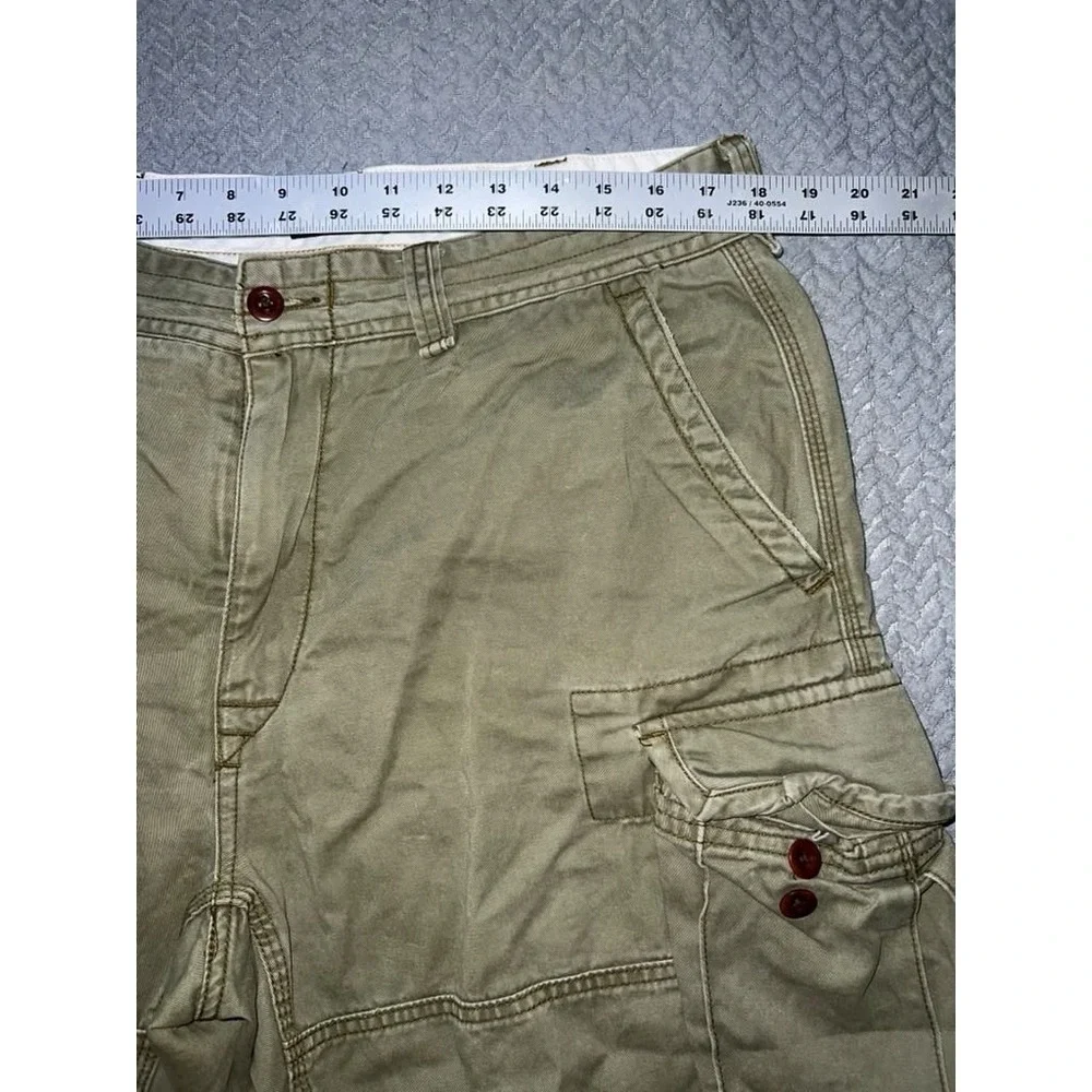 Polo Ralph Lauren Mens Distressed Army Green Cargo Shorts Size 36